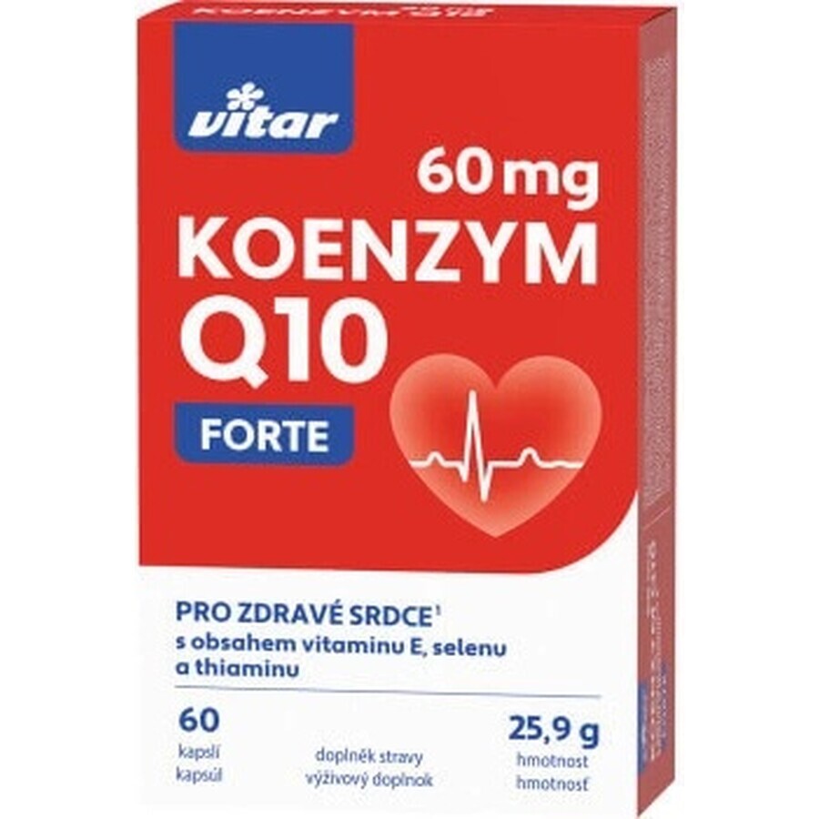 KOENZYM Q10 60 mg FORTE 1×60 cps, cu vitamina E și seleniu