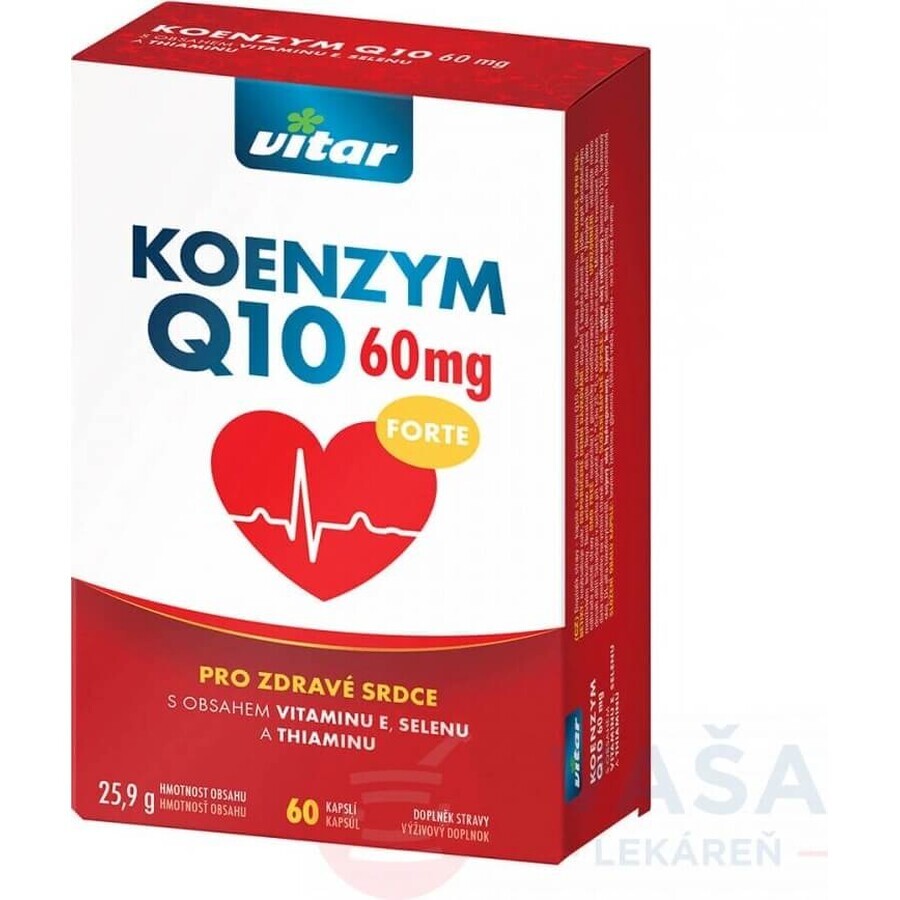 KOENZYM Q10 60 mg FORTE 1×60 cps, cu vitamina E și seleniu