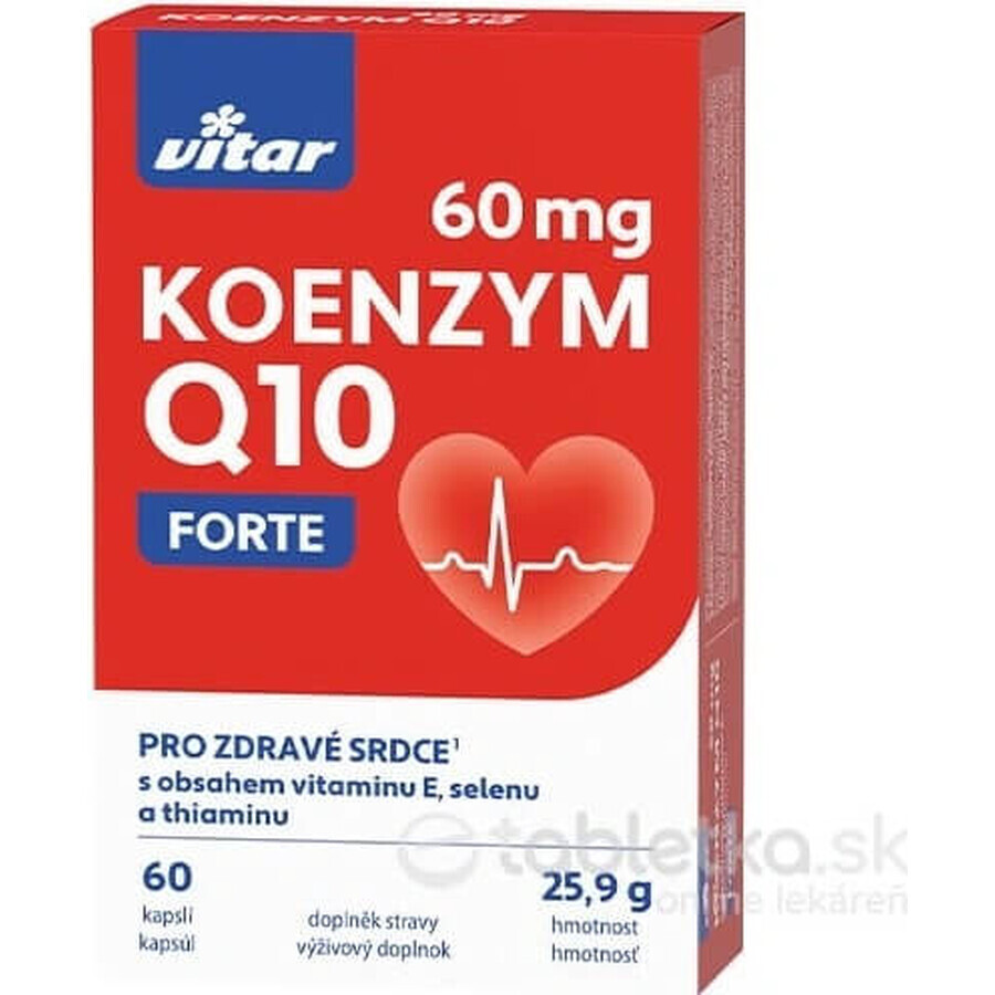 KOENZYM Q10 60 mg FORTE 1×60 cps, cu vitamina E și seleniu