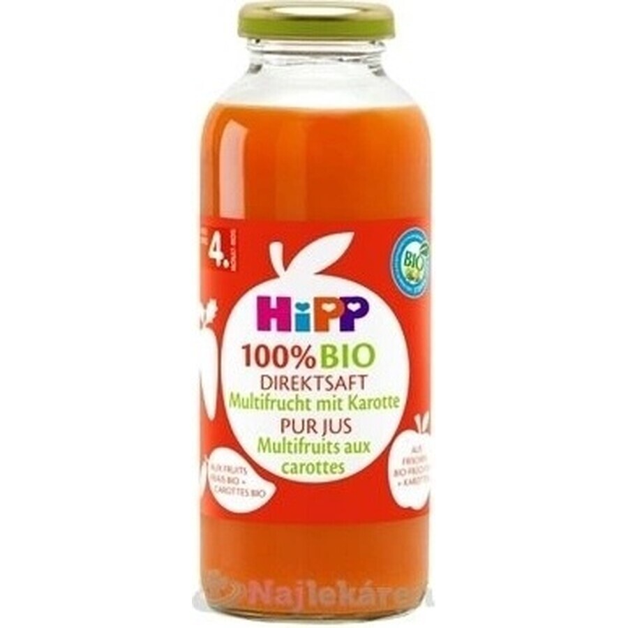 HiPP 100% Bio suc de fructe cu morcov 1×330 ml, suc de fructe