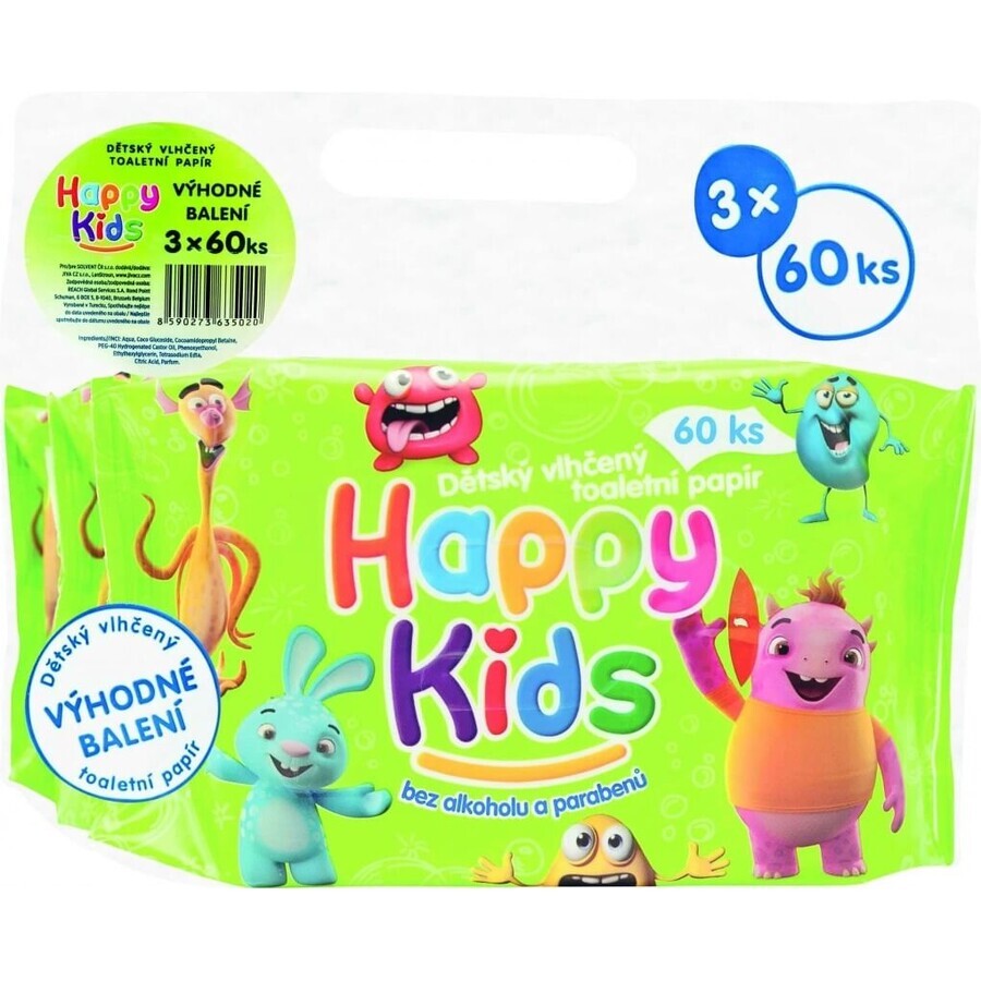 Happy Kids Kids Kids Vlhcene Tp 3x60pcs 3×60 pcs toilet paper