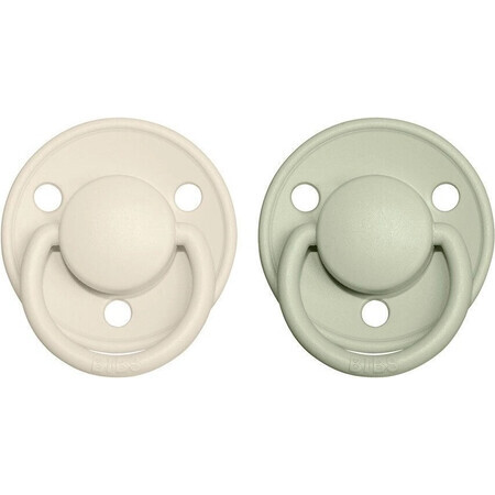 BIBS De Lux natural rubber soothers 2 pcs 1×1 pcs - size 1, sweet apple/hazelnut