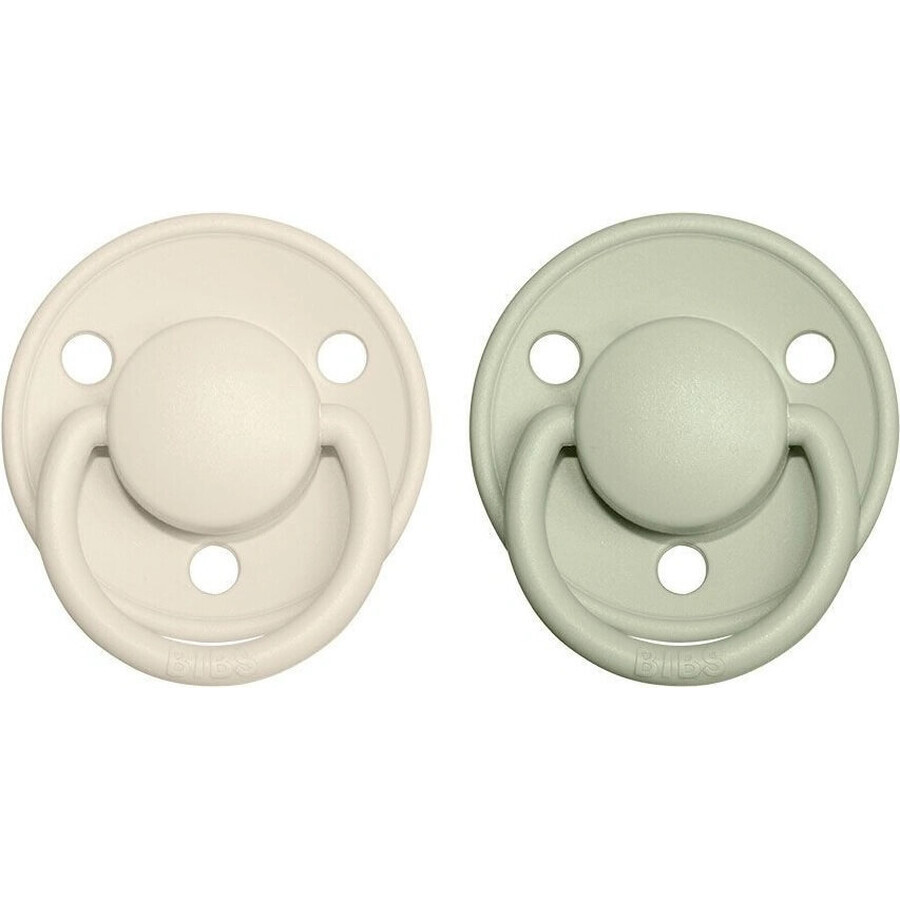 BIBS De Lux natural rubber soothers 2 pcs 1×1 pcs - size 1, sweet apple/hazelnut