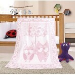 Manta infantil NELA 1023/010 100x140cm búho rosa 1×1 ud, manta bebé