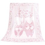 Manta infantil NELA 1023/010 100x140cm búho rosa 1×1 ud, manta bebé