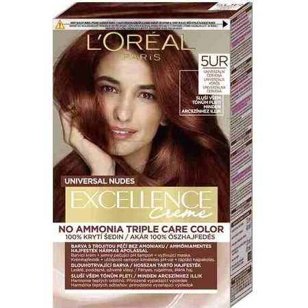 L'Oréal Paris Excellence Nudes Copper Nudes 5UR Universal Red 1×1 szt, trwała farba do włosów: ceny i cechy