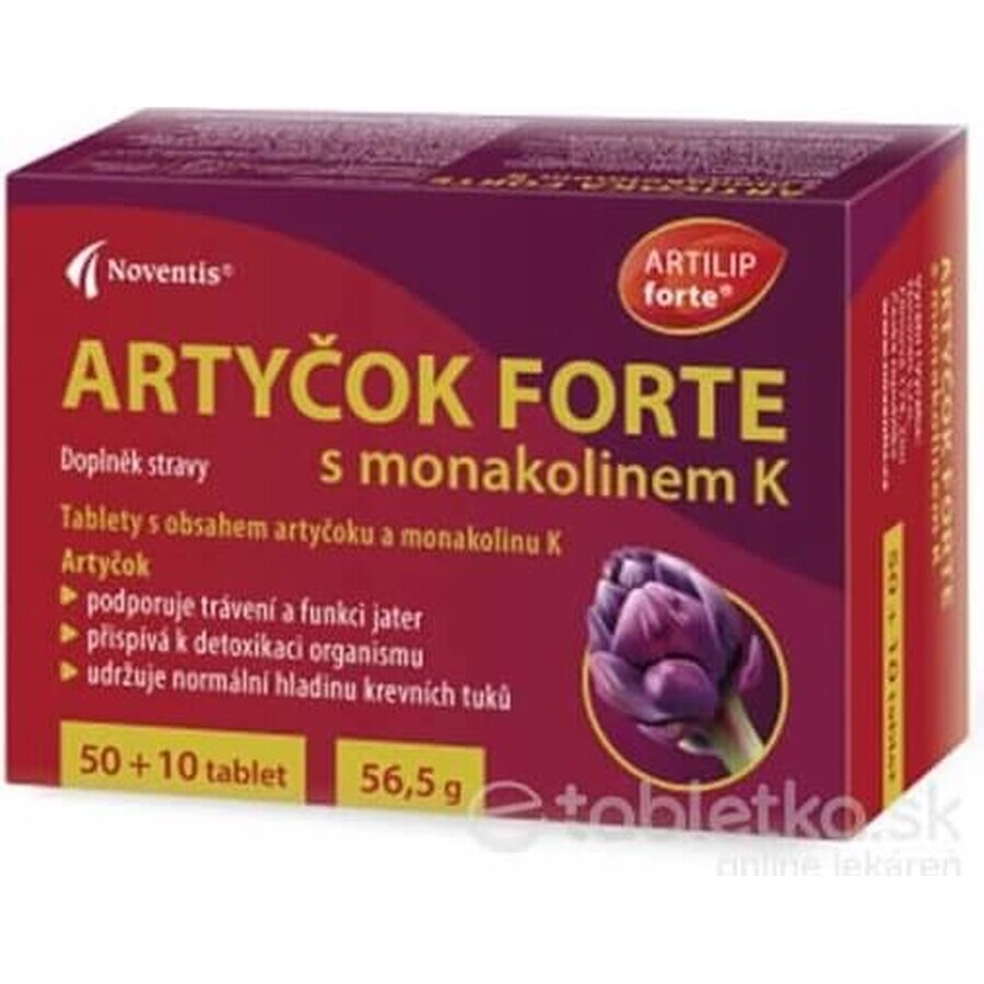 ARTIČOKA FORTE met monacoline K 1×60 tbl, voedingssupplement