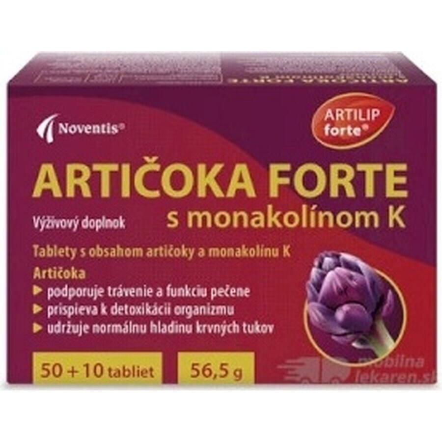 ARTIČOKA FORTE met monacoline K 1×60 tbl, voedingssupplement