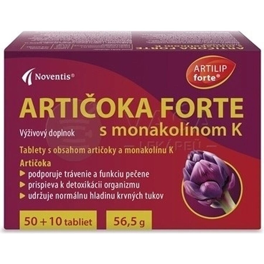 ARTIČOKA FORTE met monacoline K 1×60 tbl, voedingssupplement