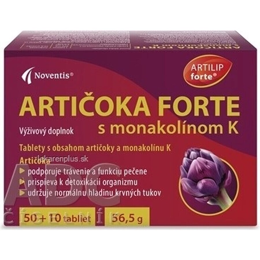 ARTIČOKA FORTE met monacoline K 1×60 tbl, voedingssupplement