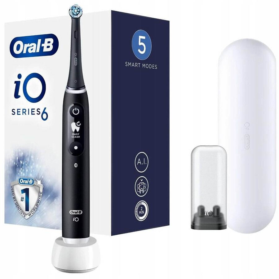 Oral B Oral B iO Series 6 Black 1×1 Electric Toothbrush, brosse à dents électrique