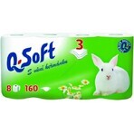 Q SOFT White Papier hygiénique 3 plis blanc 1×8 pièces, 160 pièces