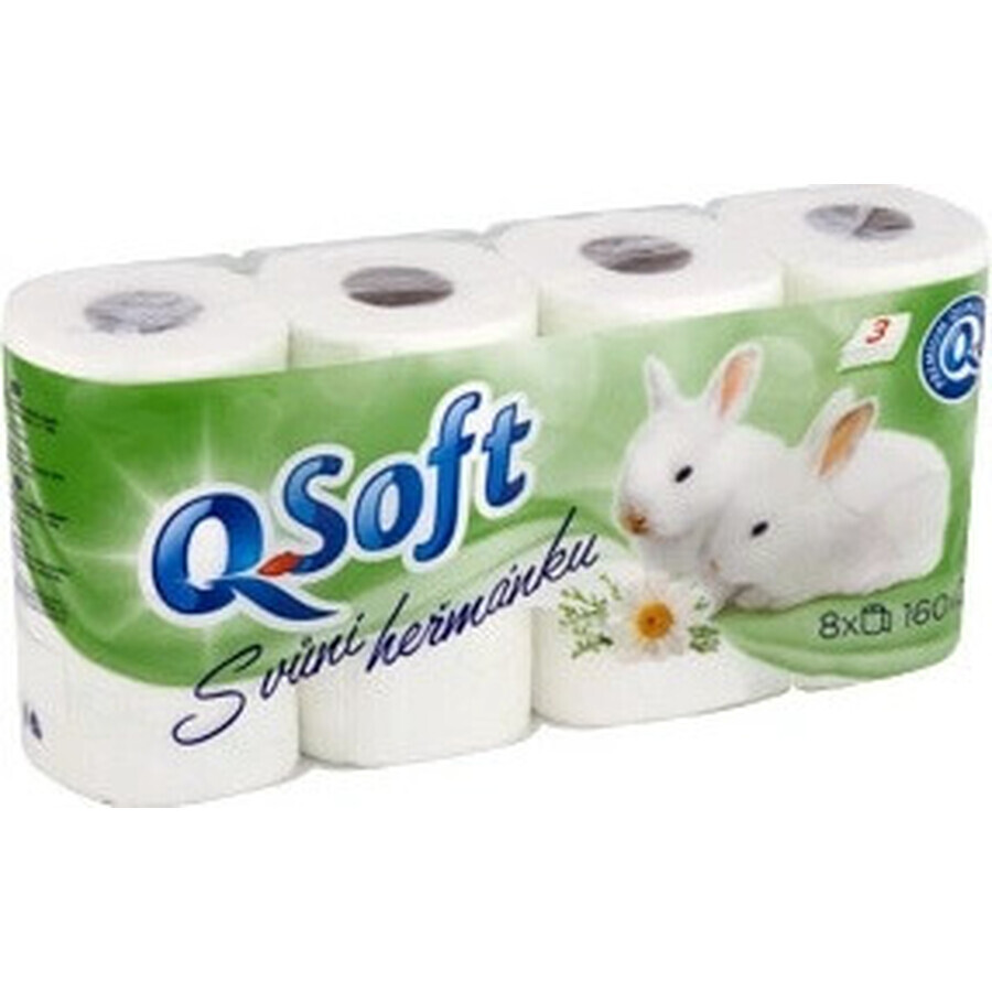 Q SOFT White Papier hygiénique 3 plis blanc 1×8 pièces, 160 pièces