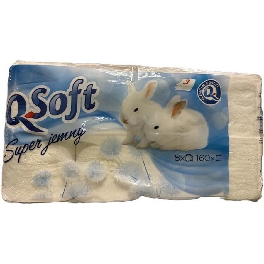 Q SOFT White Papier hygiénique 3 plis blanc 1×8 pièces, 160 pièces