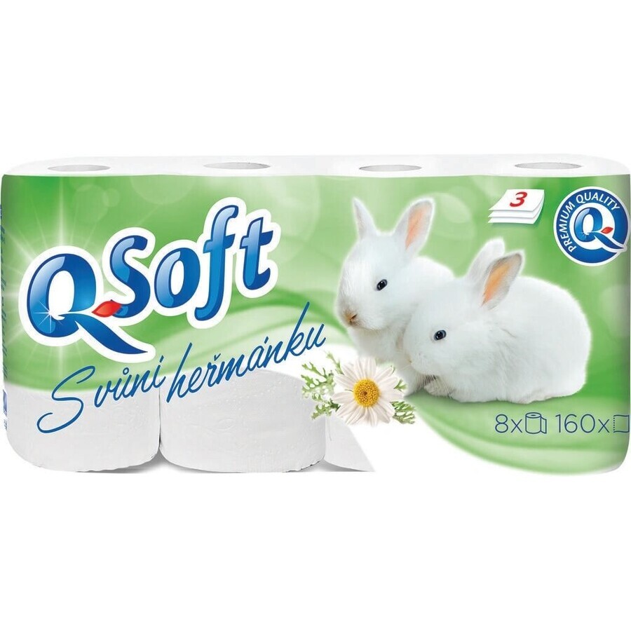 Q SOFT White Papier hygiénique 3 plis blanc 1×8 pièces, 160 pièces