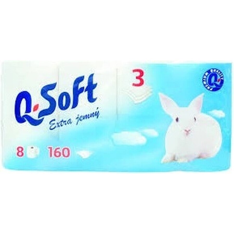 Q SOFT White Papier hygiénique 3 plis blanc 1×8 pièces, 160 pièces