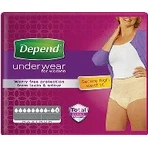 DEPEND MAXIMUM S/M para mujer 1×10 unidades, calzoncillos elásticos, contorno de cadera 75-105 cm