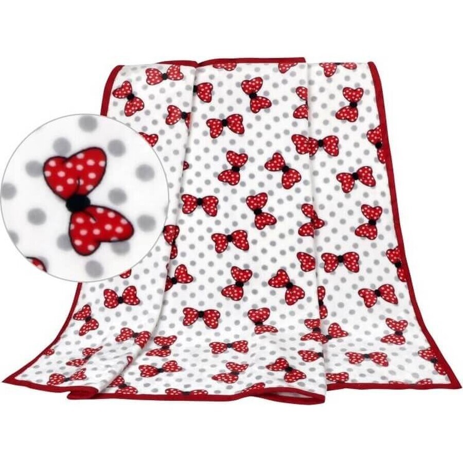 Baby blanket ELLA 1003/155 N 100x150cm red bows 1×1 pc, baby blanket