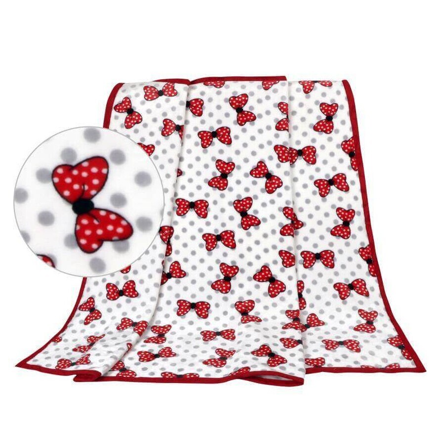 Baby blanket ELLA 1003/155 N 100x150cm red bows 1×1 pc, baby blanket