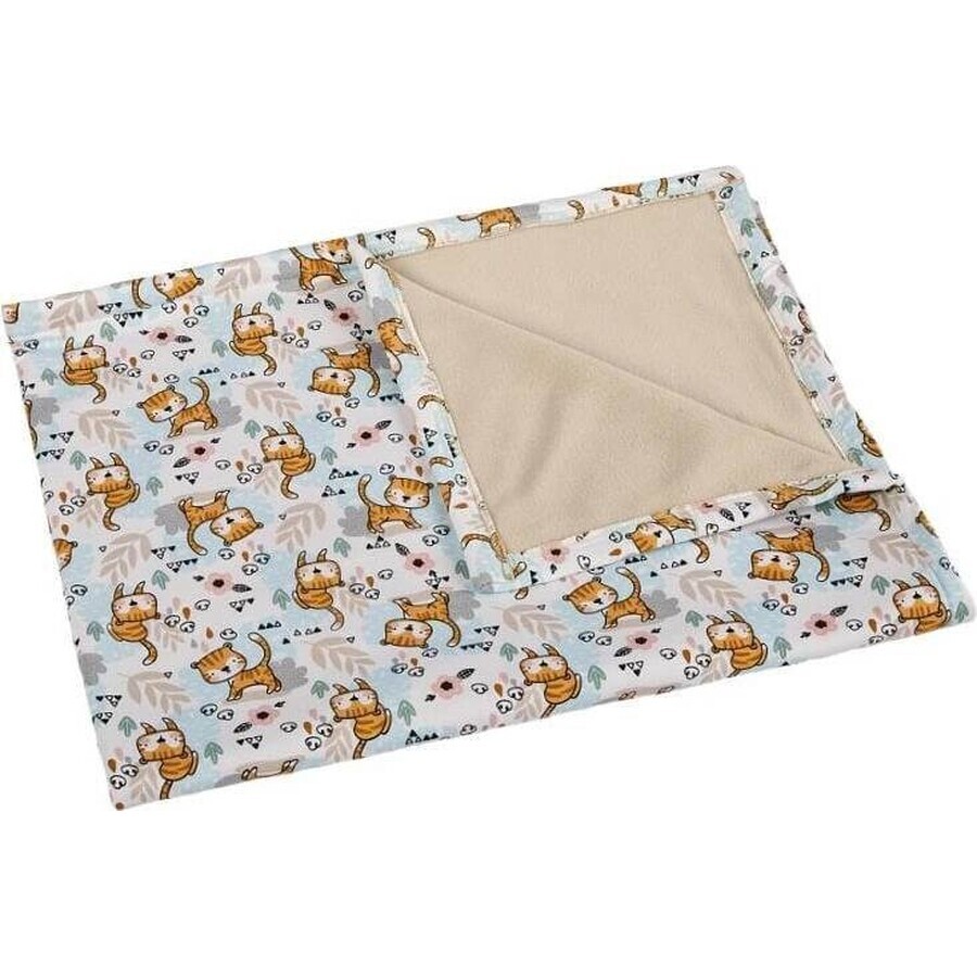 Children's blanket BÁRA 5284/427 75x100 beige/pussies 1×1 pc, baby blanket