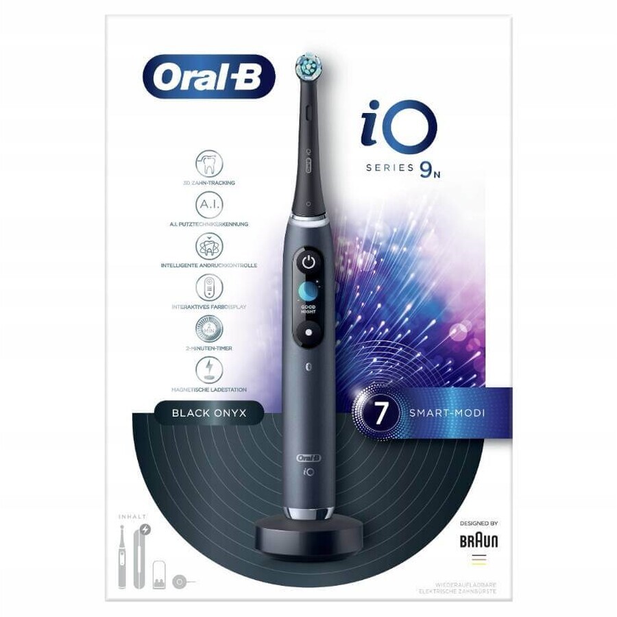 Oral B EK iO Series 9 Black onyx + toothbrush holder + travel case 1×1 set, electronic toothbrush