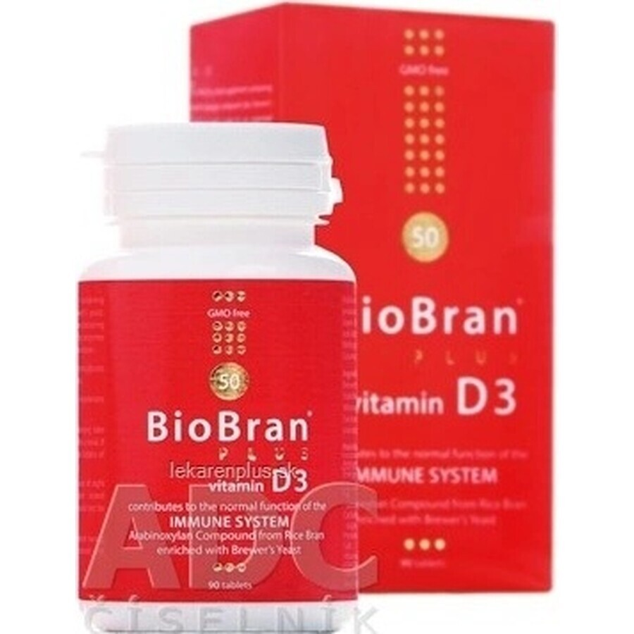 BioBran Plus Vitamin D3 1×90 tbl, Nahrungsergänzungsmittel