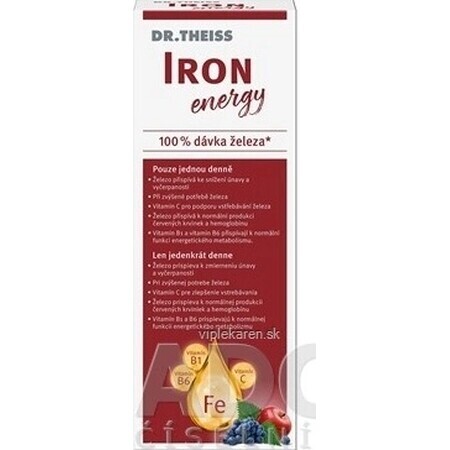 Dr Theiss Iron Energy 1×250 ml, complément alimentaire