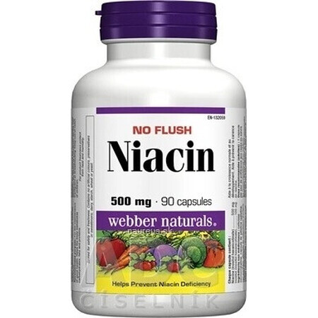 WEBBER NATURALS Niacin B3 500 mg non-allergenic! 1×90 cps, food supplement