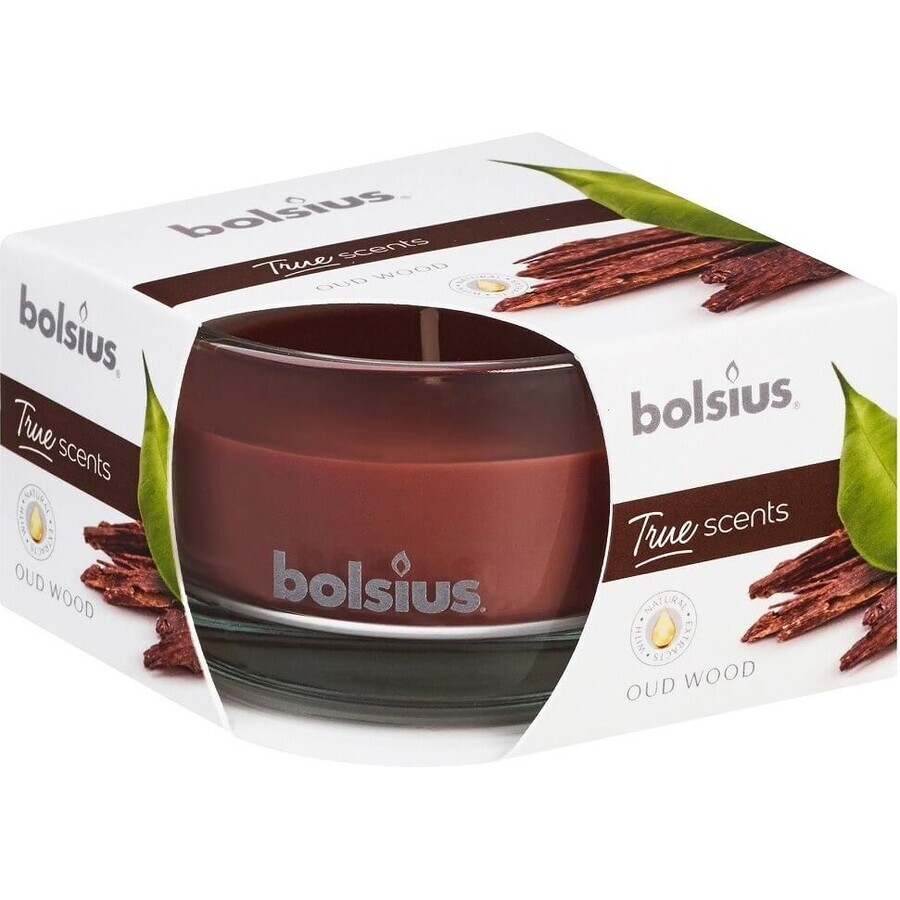 Bolsius Aromatic 2.0 sticlă 80x50mm lemn de oud, lumânare parfumată 1×1 buc, lumânare parfumată