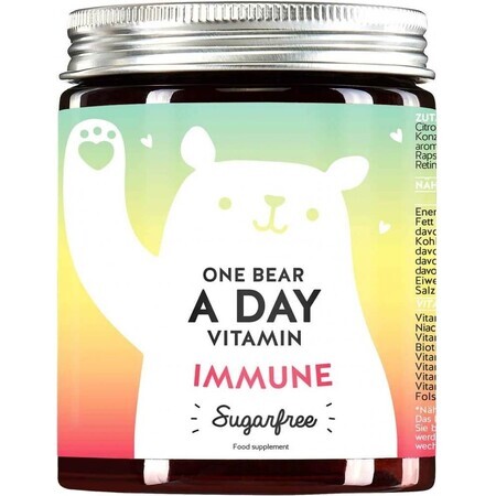 Bears With Benefits One Bear a Day zuckerfreie immunstärkende Vitamine 1×90 Stück, Nahrungsergänzungsmittel zur Unterstützung des Immunsystems in Gummibonbonform