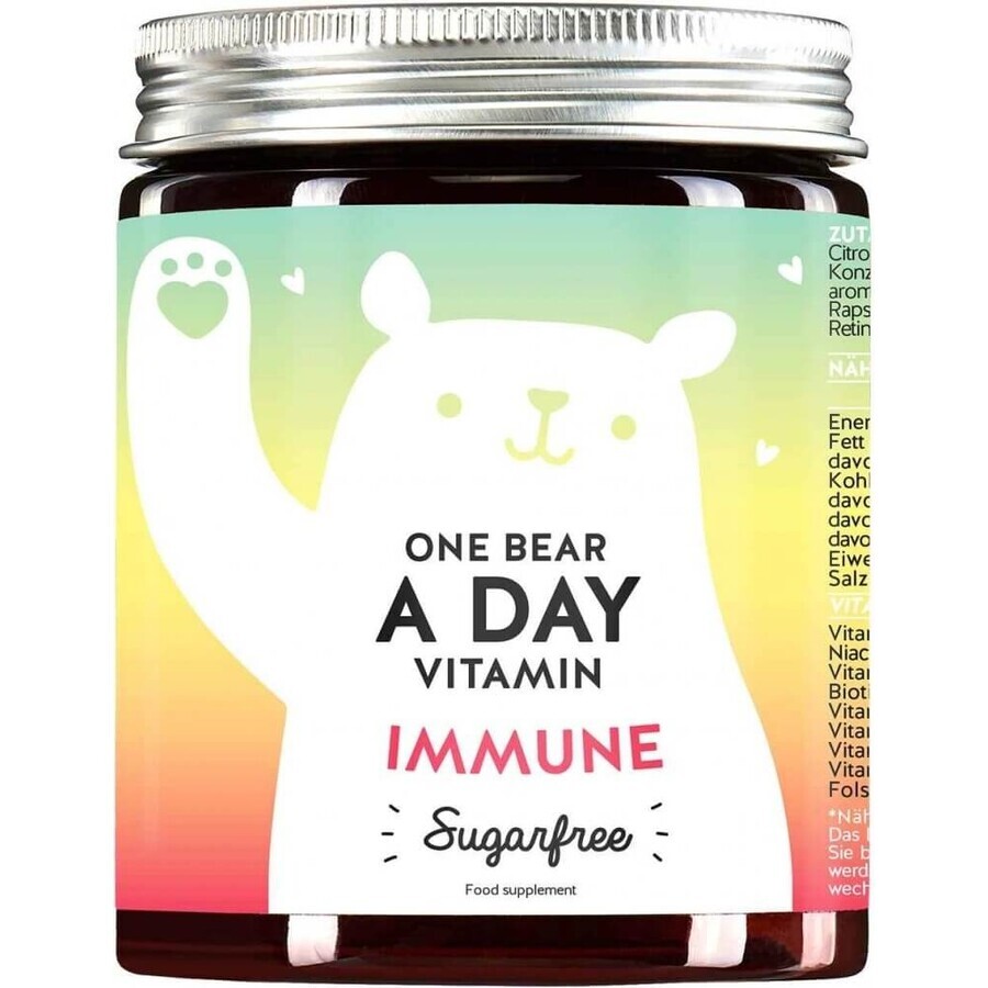 Bears With Benefits One Bear a Day zuckerfreie immunstärkende Vitamine 1×90 Stück, Nahrungsergänzungsmittel zur Unterstützung des Immunsystems in Gummibonbonform