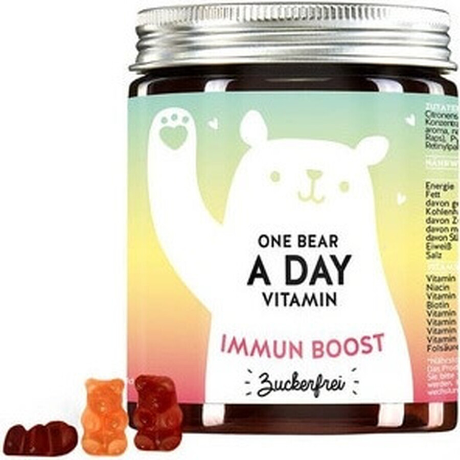 Bears With Benefits One Bear a Day zuckerfreie immunstärkende Vitamine 1×90 Stück, Nahrungsergänzungsmittel zur Unterstützung des Immunsystems in Gummibonbonform