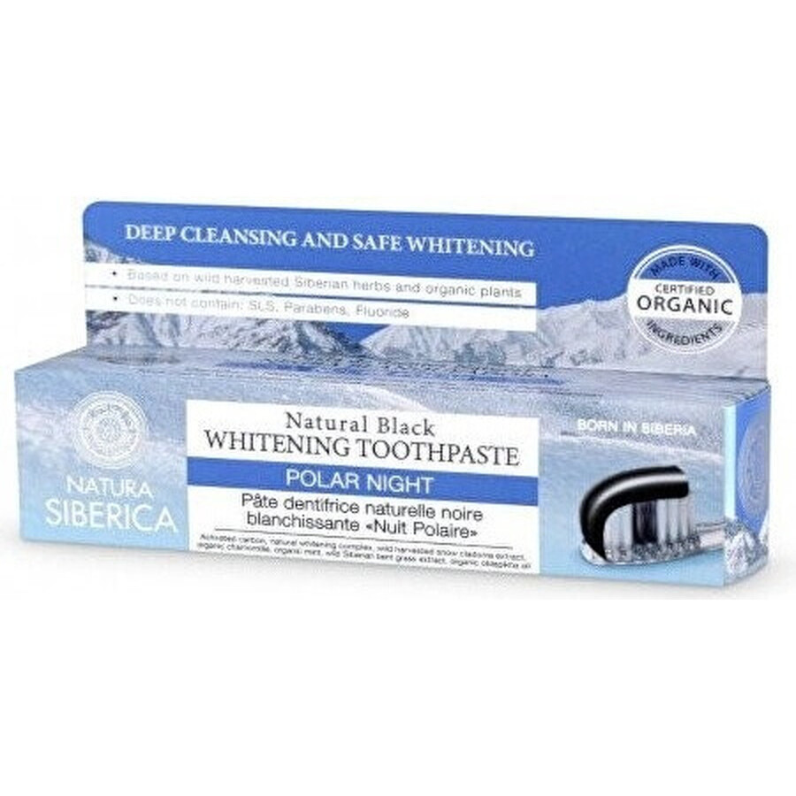 Natura Siberica blekende tandpasta zwart "Polar Night" 1×100 g, tandpasta