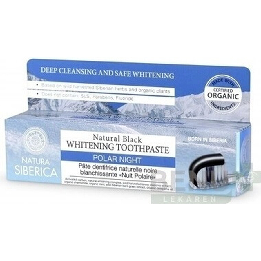 Natura Siberica blekende tandpasta zwart "Polar Night" 1×100 g, tandpasta