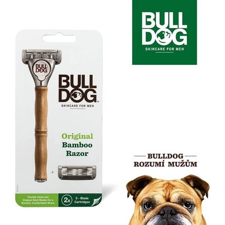 Rasiermesser Bulldog Bulldog Original Bamboo + 2 Ersatzköpfe Set 1×1, Rasiermesser + 2 Ersatzköpfe