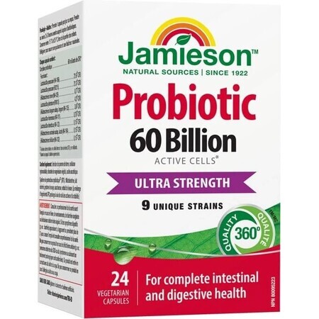 JAMIESON PROBIOTIC 60 BILLION ULTRA STRENGTH 1×24 cps, mengsel van bacterieculturen