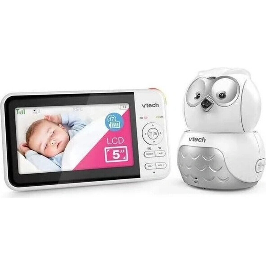 VTECH BM5550-OWL, video baby sitter Gufo con schermo da 5" e telecamera orientabile 1×1, baby sitter