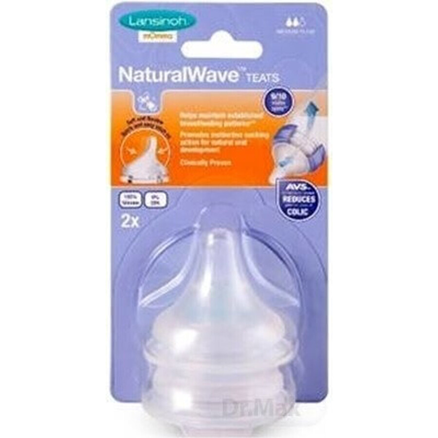 LANSINOH NaturalWaveTM S 1×2 pcs NaturalWaveTM S 1×2 pcs, chupete de silicona