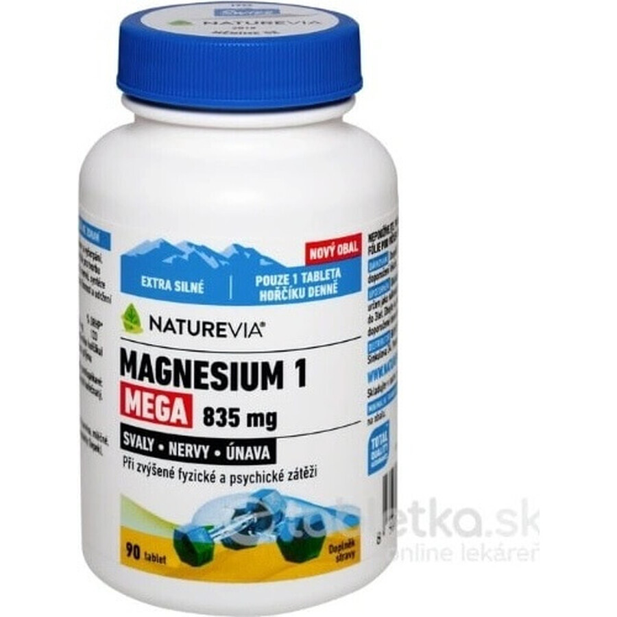 NATUREVIA MAGNESIUM 1 MEGA 835 mg 1×90 tbl, magneziu