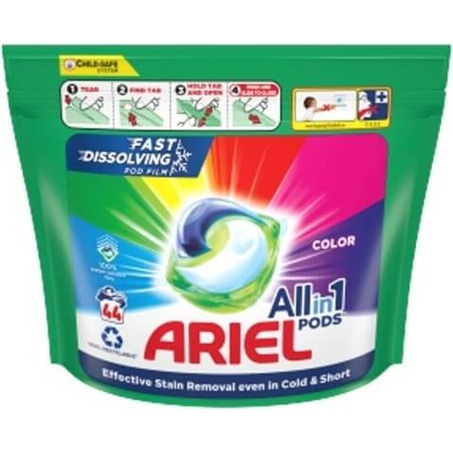 Ariel All-in-1 PODS Colour, Wash Gel Capsules, 44 Wash 1×44pcs, Wash Gel Capsules