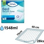 TENA Bed Super 1×28 st, absorberende kompressen 60x75 cm