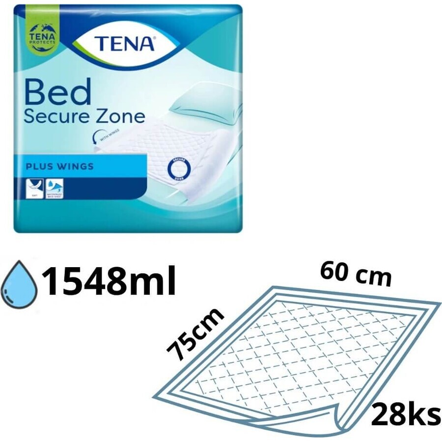 TENA Bed Super 1×28 st, absorberende kompressen 60x75 cm