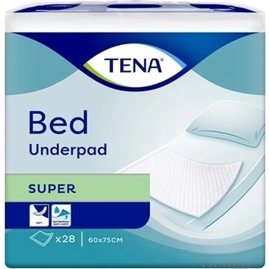 TENA Bed Super 1×28 st, absorberende kompressen 60x75 cm