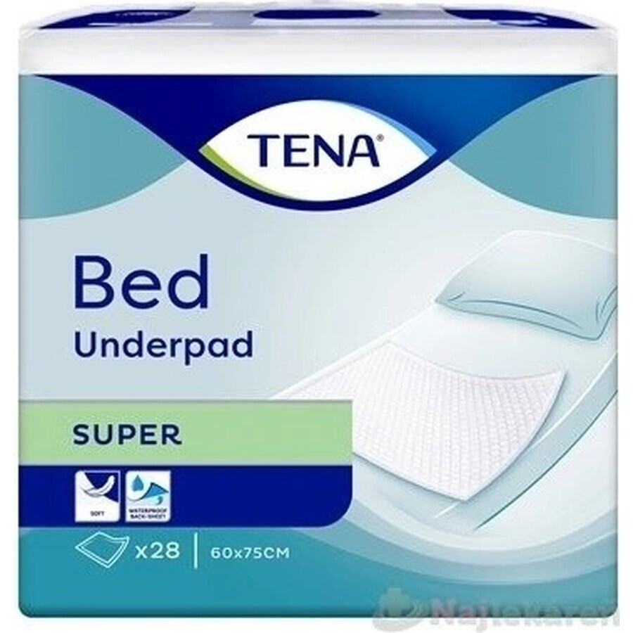 TENA Bed Super 1×28 st, absorberende kompressen 60x75 cm