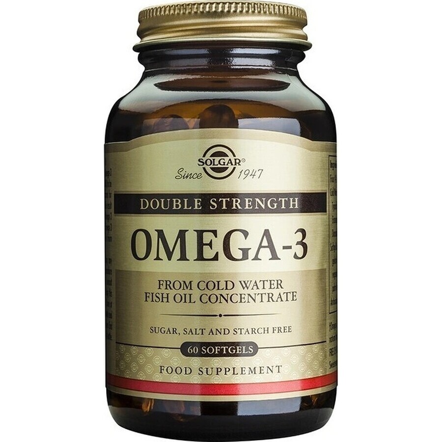 Solgar Omega-3 Dubbel Sterkte Koud Water Visolie 60 capsules 1×60 tbl