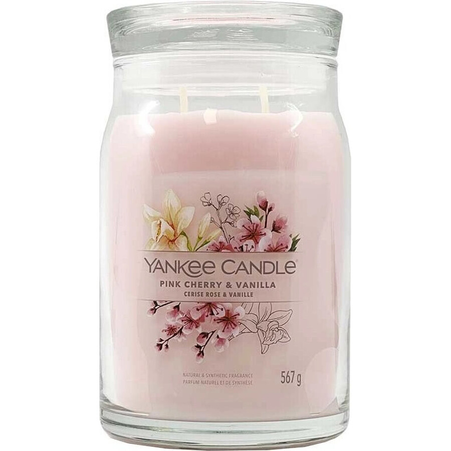 Yankee Candle Signature grote kaars Pink Cherry & Vanilla 1×567 g, geurkaars