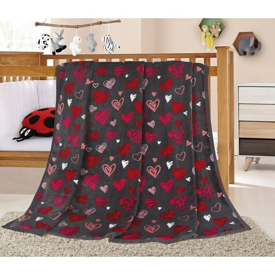 Baby blanket ELLA 1003/115 N 100x155cm hearts 1×1 pc, baby blanket