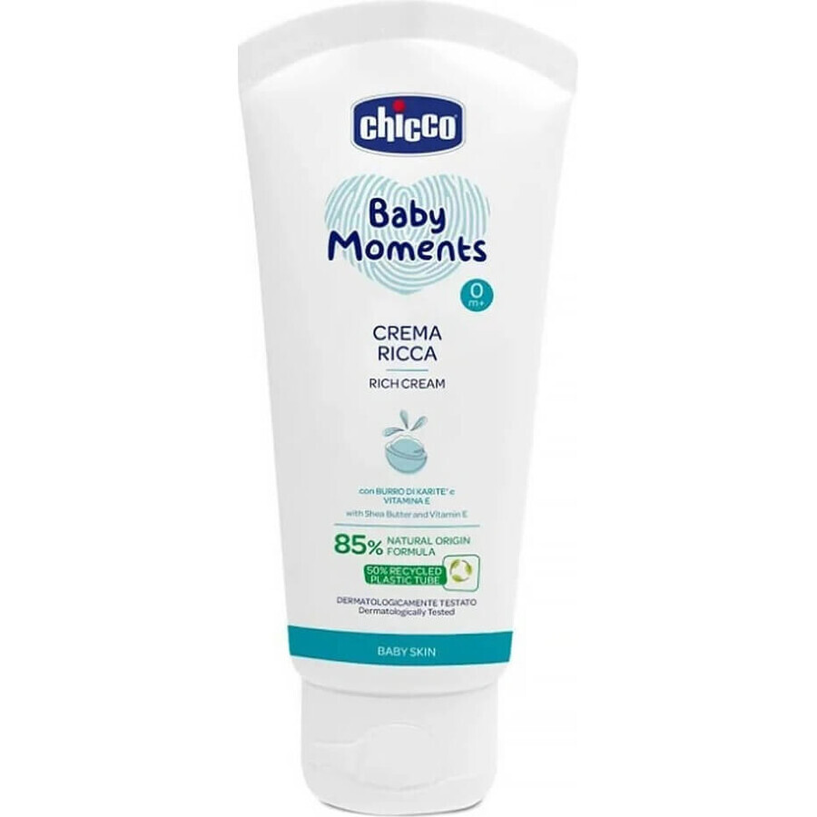 CHICCO Crema Nutritiva Momentos Bebé 85% ingrediente natural 100ml, 0m+ 1×100ml