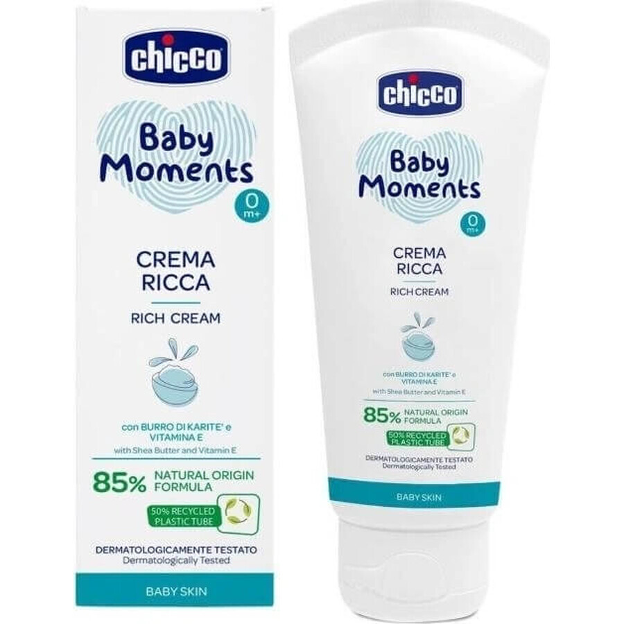 CHICCO Crema Nutritiva Momentos Bebé 85% ingrediente natural 100ml, 0m+ 1×100ml