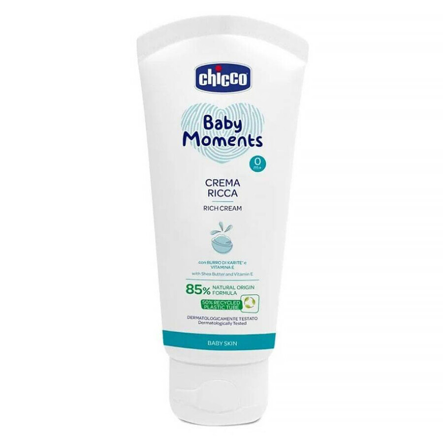 CHICCO Crema Nutritiva Momentos Bebé 85% ingrediente natural 100ml, 0m+ 1×100ml